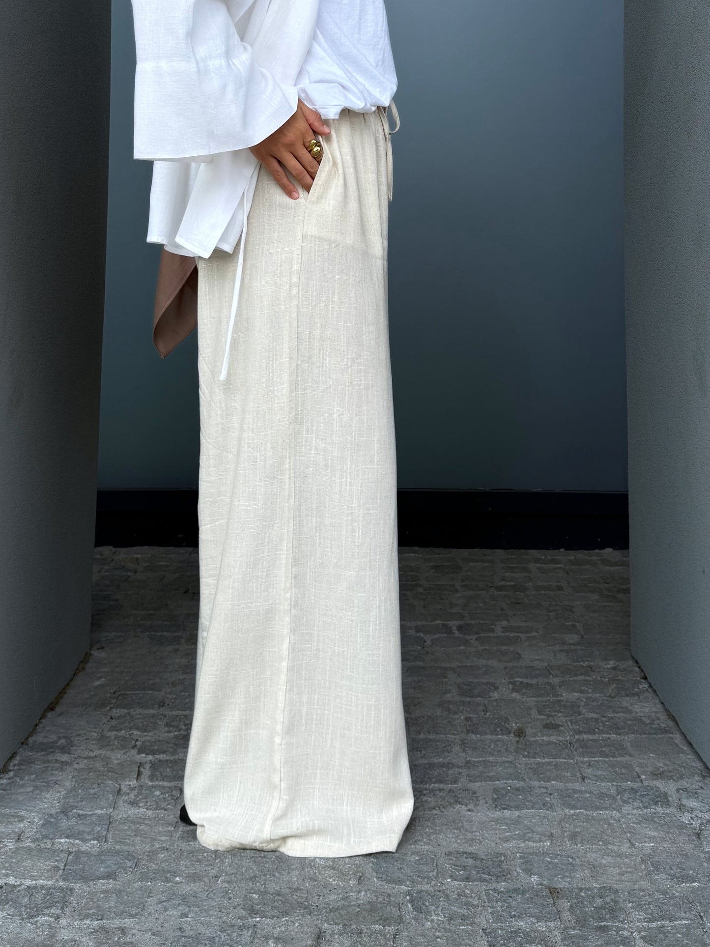 PANTALONI DI LINO AURA