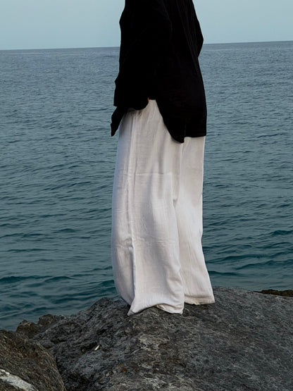 PANTALONI DI LINO BIANCHI