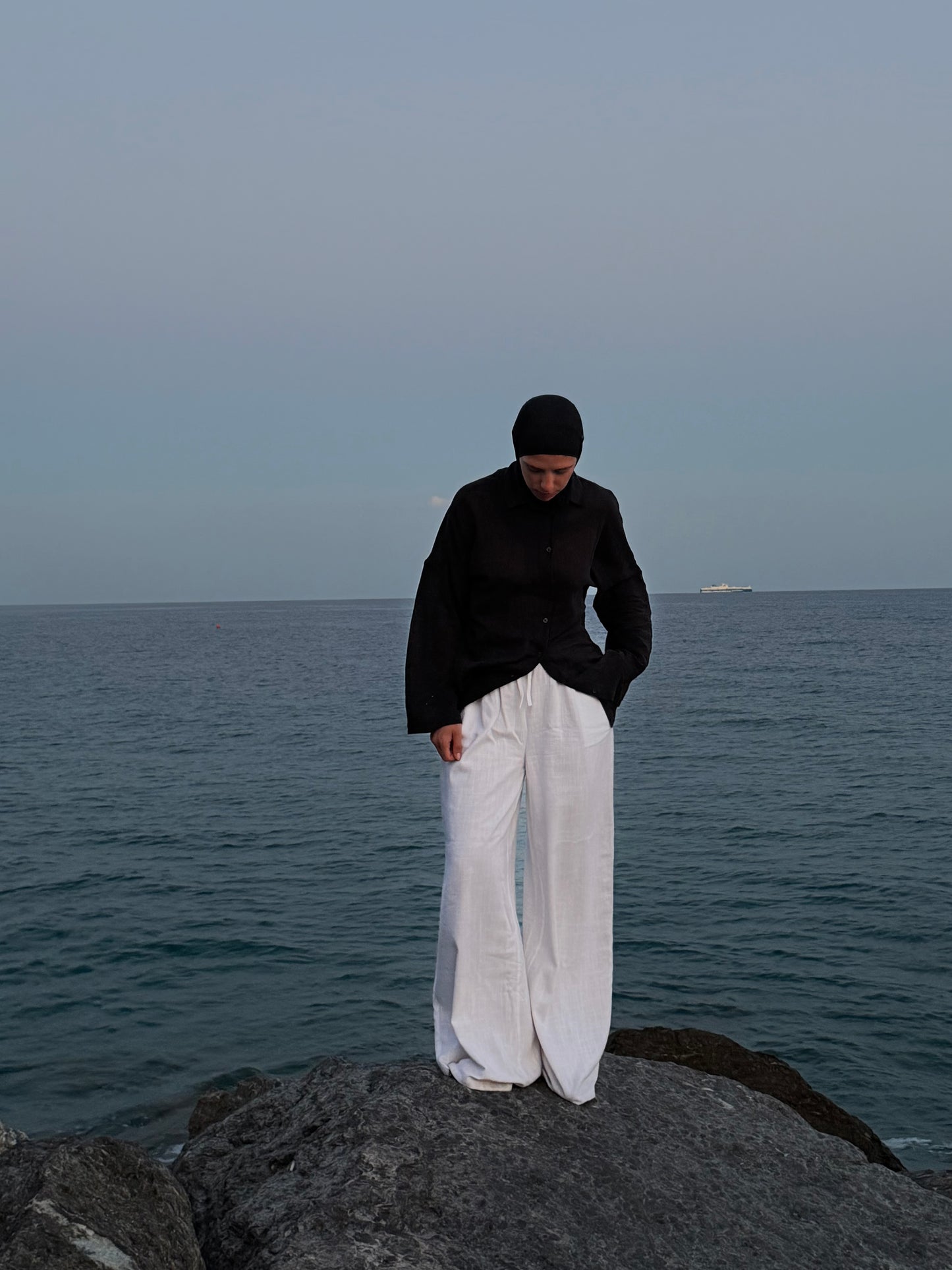PANTALONI DI LINO BIANCHI