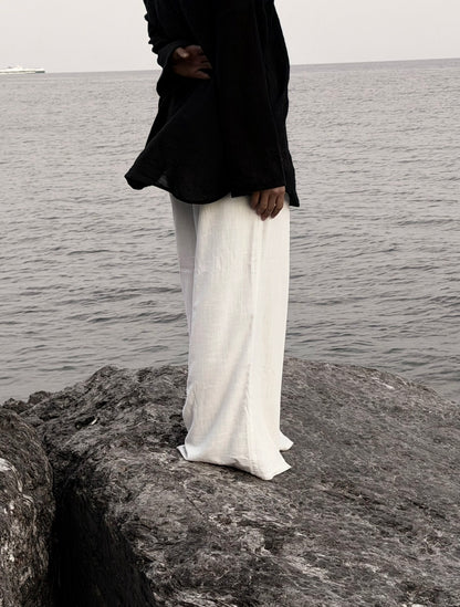 PANTALONI DI LINO BIANCHI