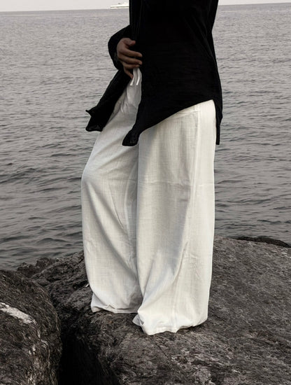 PANTALONI DI LINO BIANCHI