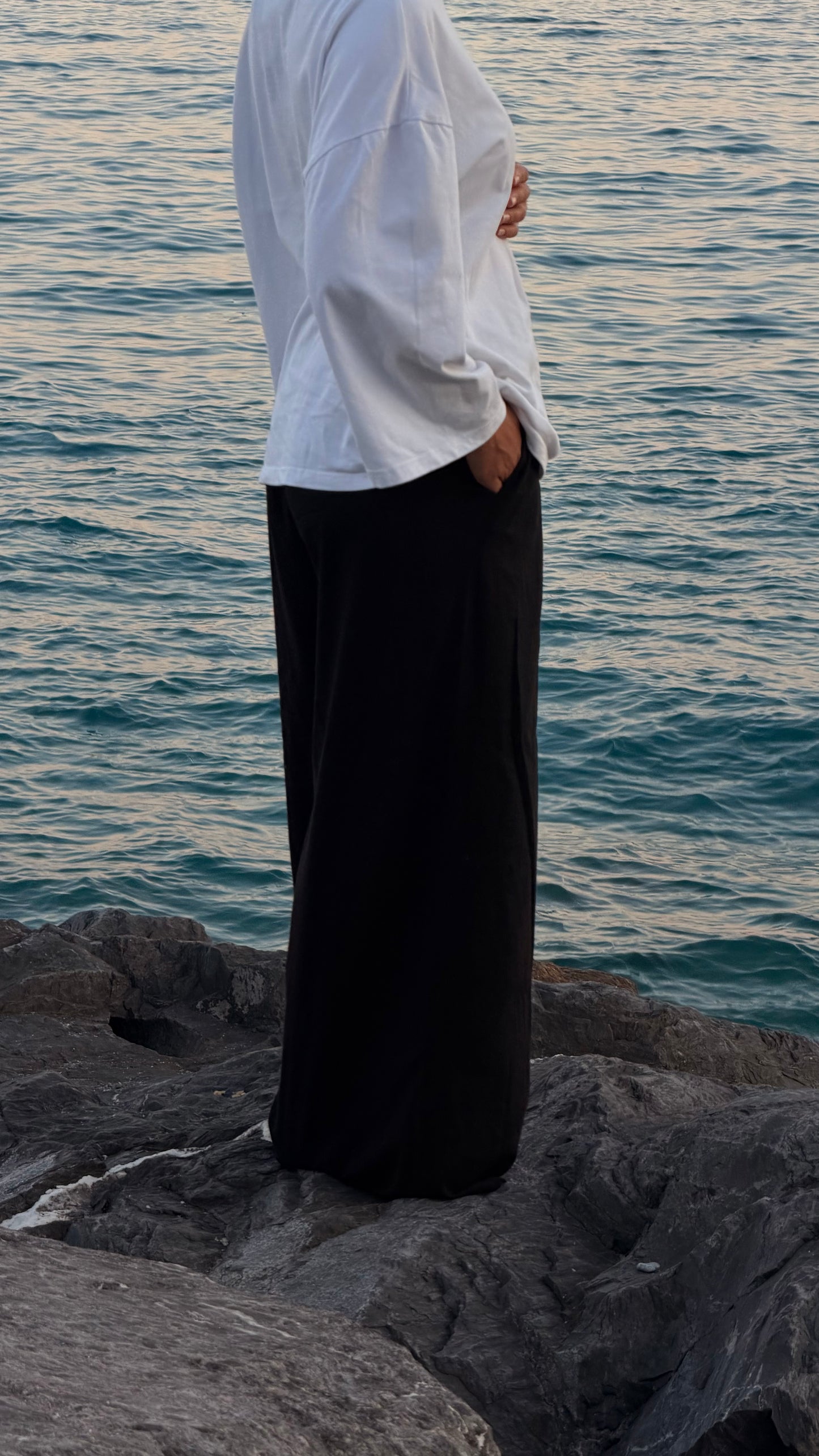 PANTALONI DI LINO NERI