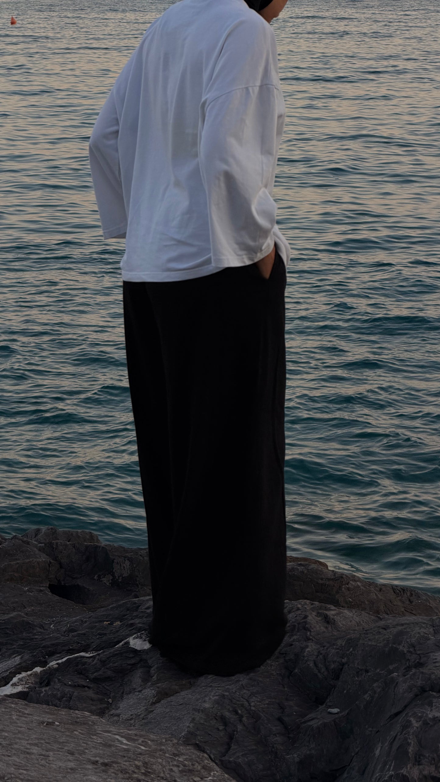 PANTALONI DI LINO NERI