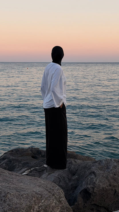 PANTALONI DI LINO NERI